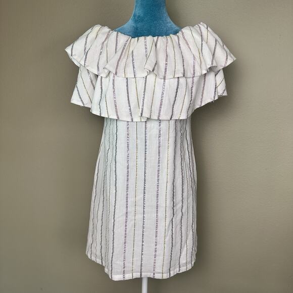 Charles Henry Nordstroms Women S Off-Shoulder Striped Ruffle Mini Dress - Picture 4 of 16